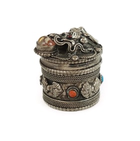 Chinese Jeweled Pill Box