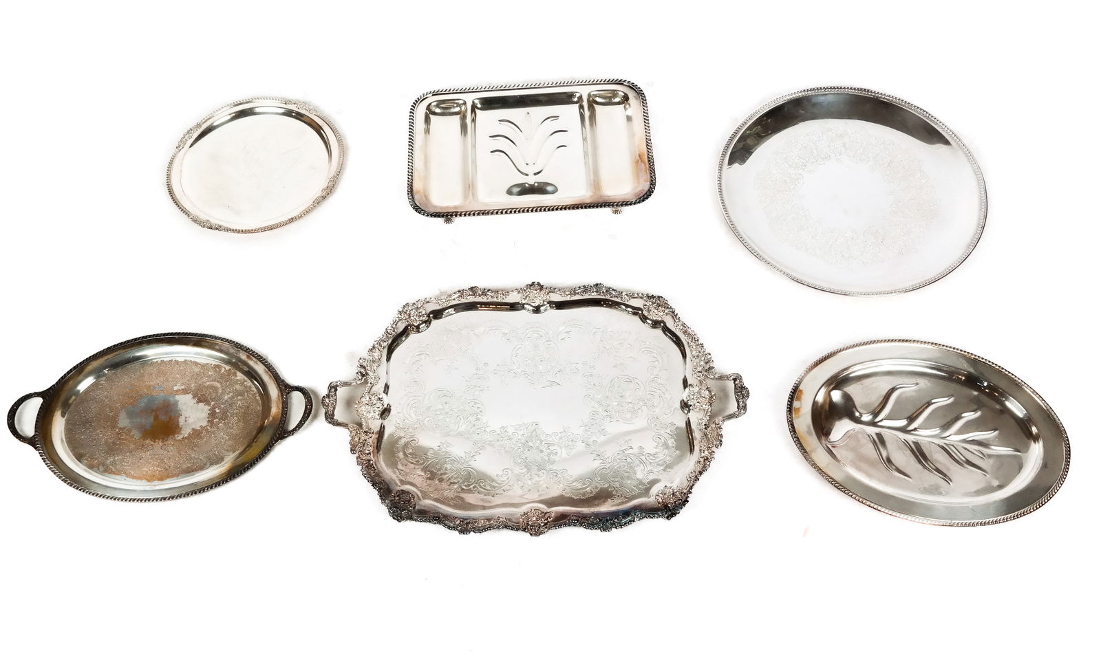 Six Silver Plate Platters (1 of 8)