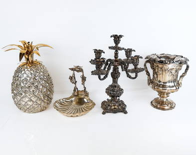 Three Silver Plate Articles, Plus Another