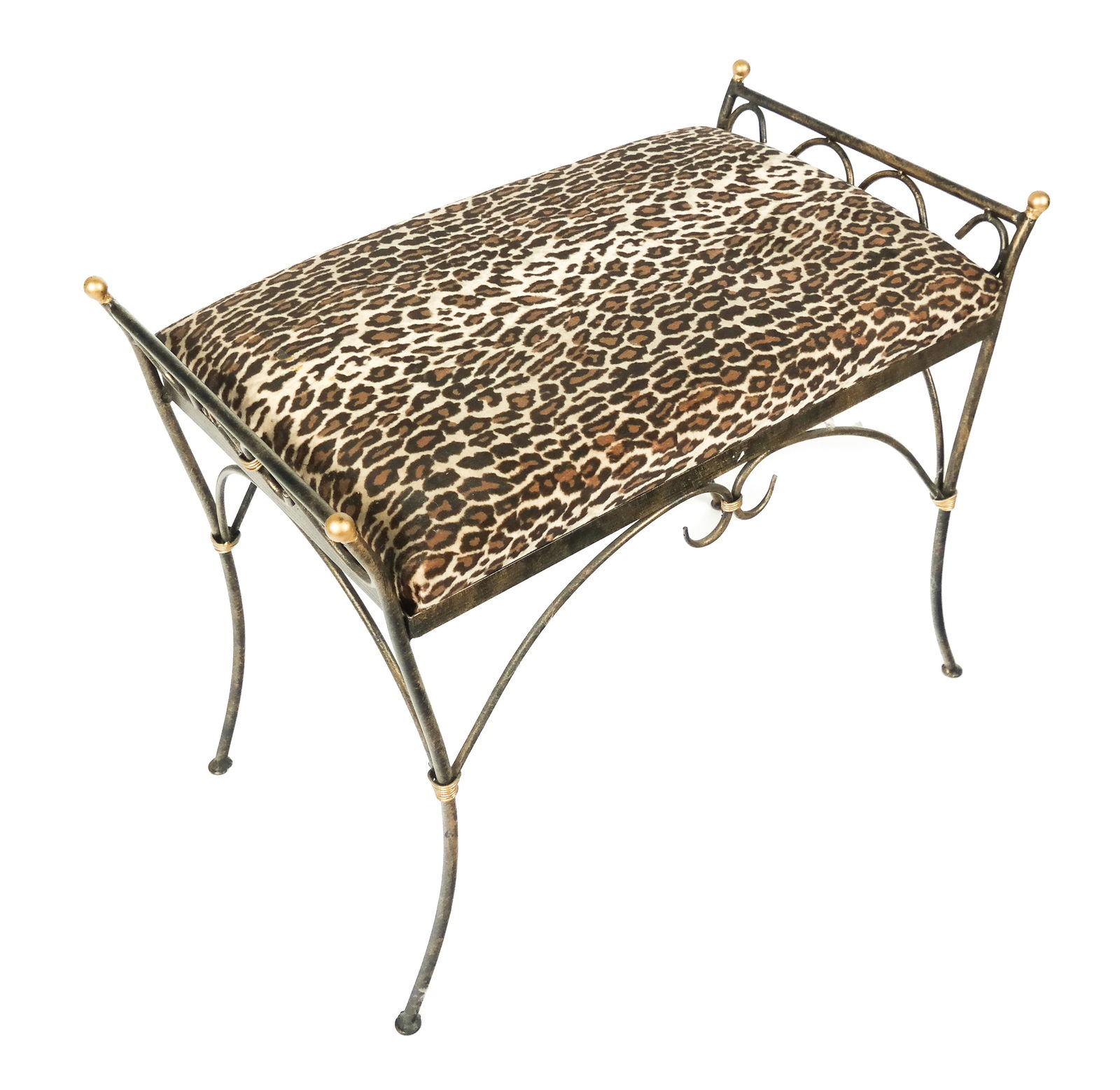 Hollywood Regency Painted and Gilded Stool (1 of 8)