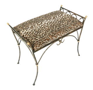 Hollywood Regency Painted and Gilded Stool