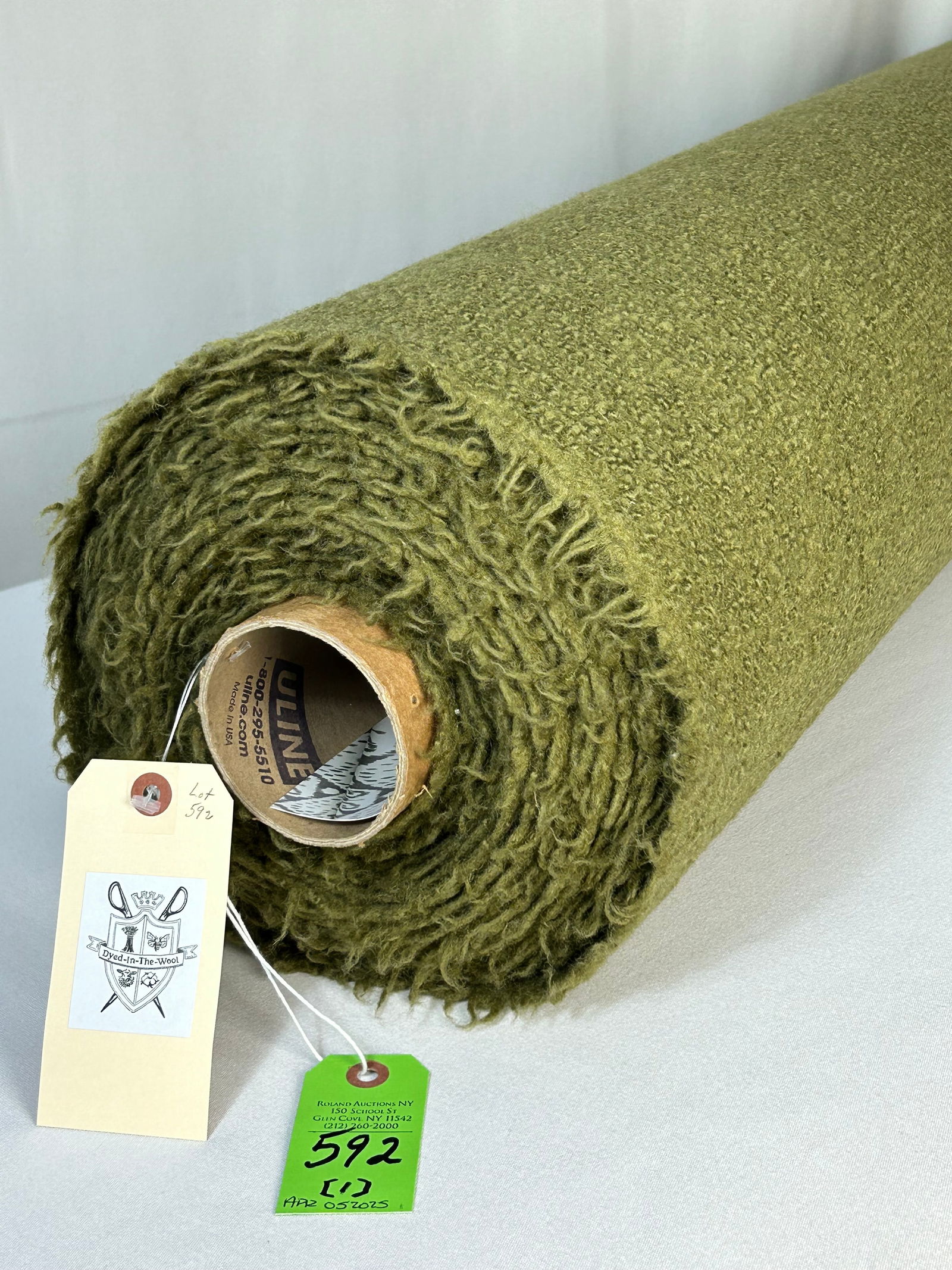 Rose Uniacke Green Woolen Boucle Fabric (1 of 4)