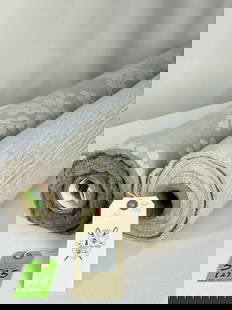 Beige Chenille And Leafy Jacquard Fabrics