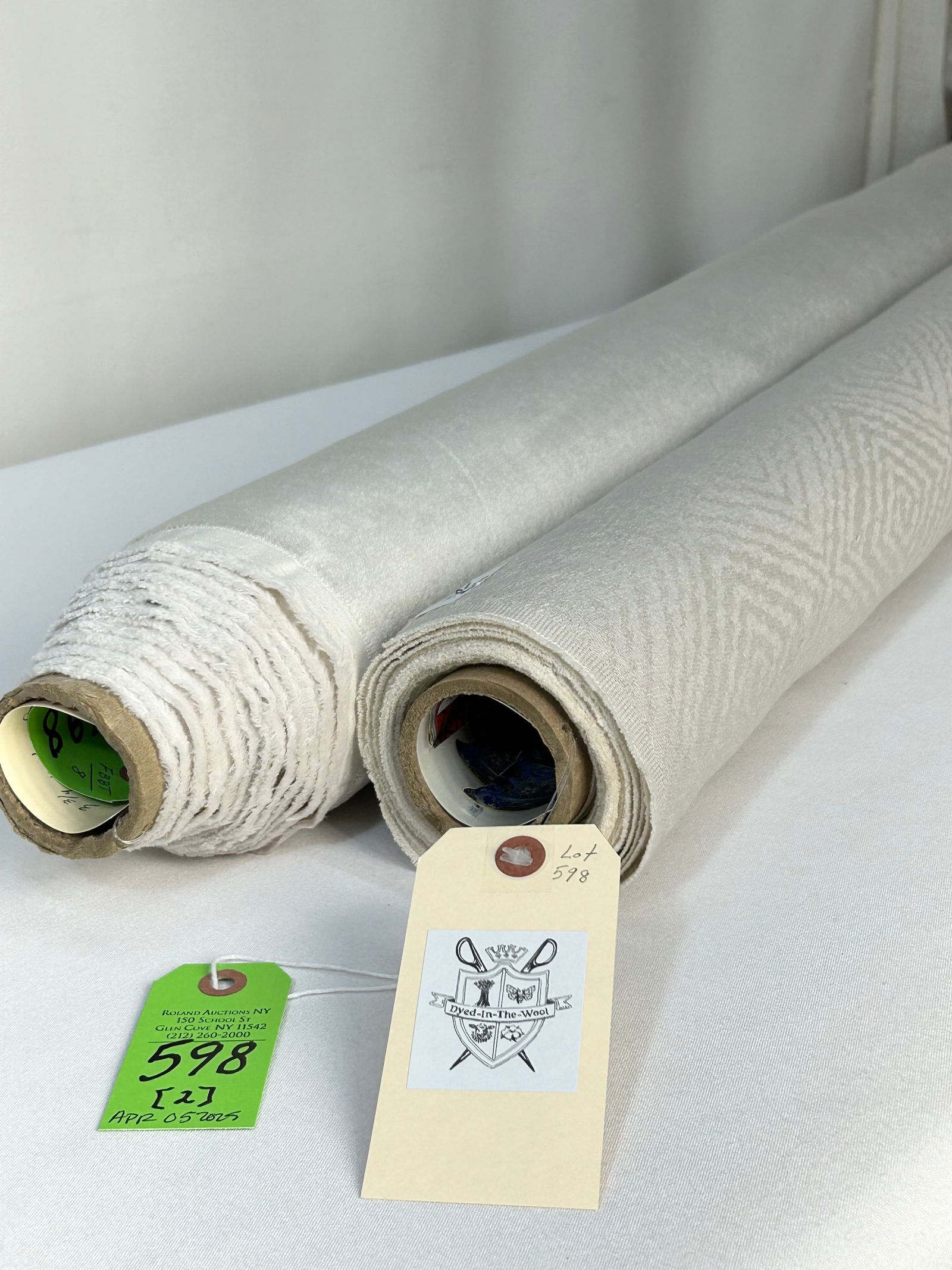 Fret Fabrics Linen Damask And Ivory Mohair Fabric (1 of 6)