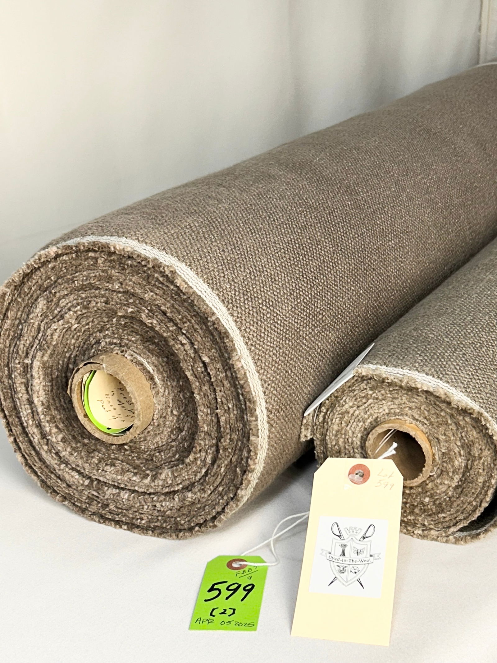 Two Bolts Of Maharam's Mocha Upholstery Linen Fabric (1 of 3)