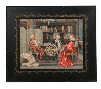 Paolo FOLCHI: Two Men And Cardinal - Watercolor