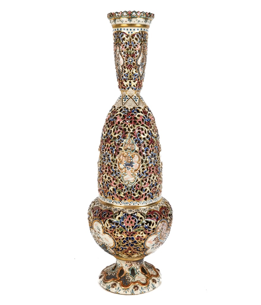 Fischer J. Porcelain Polychrome Decorated Vase (1 of 10)