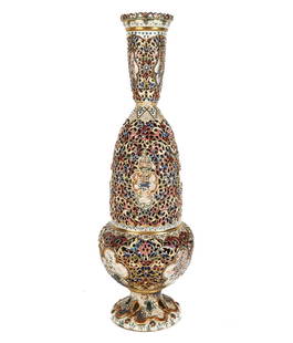 Fischer J. Porcelain Polychrome Decorated Vase