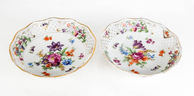 Schumann Bavaria Pair of Reticulated Bowls