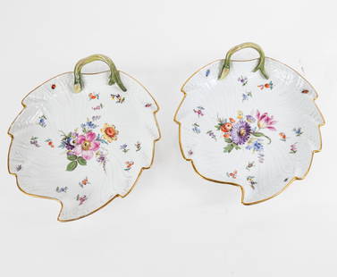 Meissen Pair of Porcelain Candy Dishes
