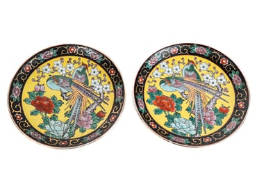 Pair of Japanese Hand-Painted Plates