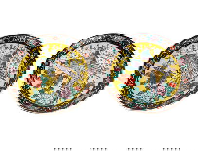Pair of Japanese Hand-Painted Plates