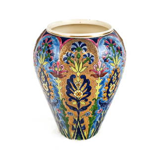 Fischer J. Porcelain Polychrome and Gilded Vase