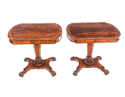Pair Regency Rosewood Lamp Tables