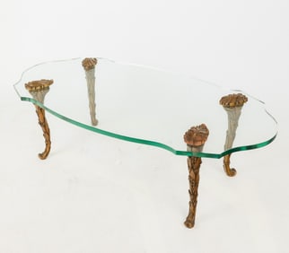 Attributed to P.E. Guerin Wood And Glass Top Table
