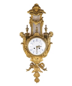 Louis XV Bronze Dore Cartel Clock