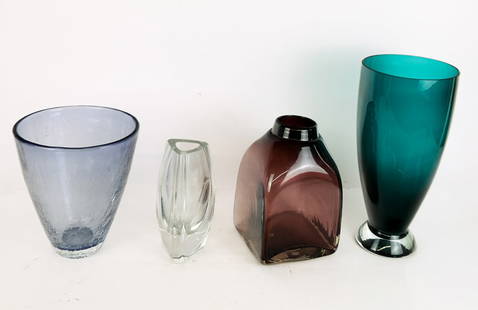 Baccarat and Mikasa Crystal and Glass Vases, 4