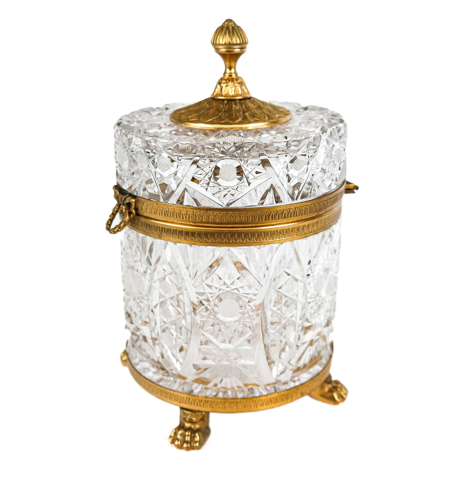 Louis XVI Gilt Bronze and Cut Crystal Biscuit Jar (1 of 10)