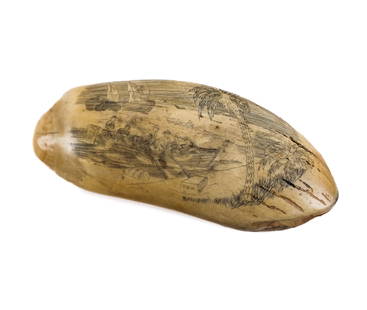 Civil War Scrimshaw Depicting the USS Jacob Bell