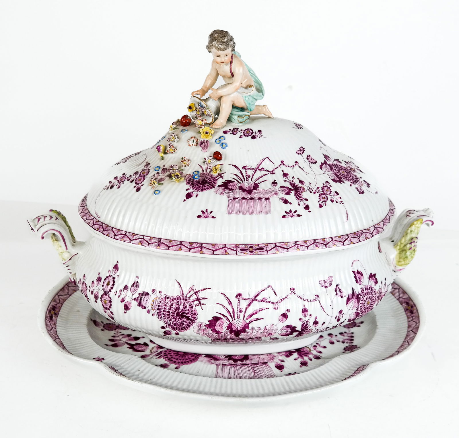 Meissen Floral Decorated Lidded Tureen, Underplate (1 of 14)