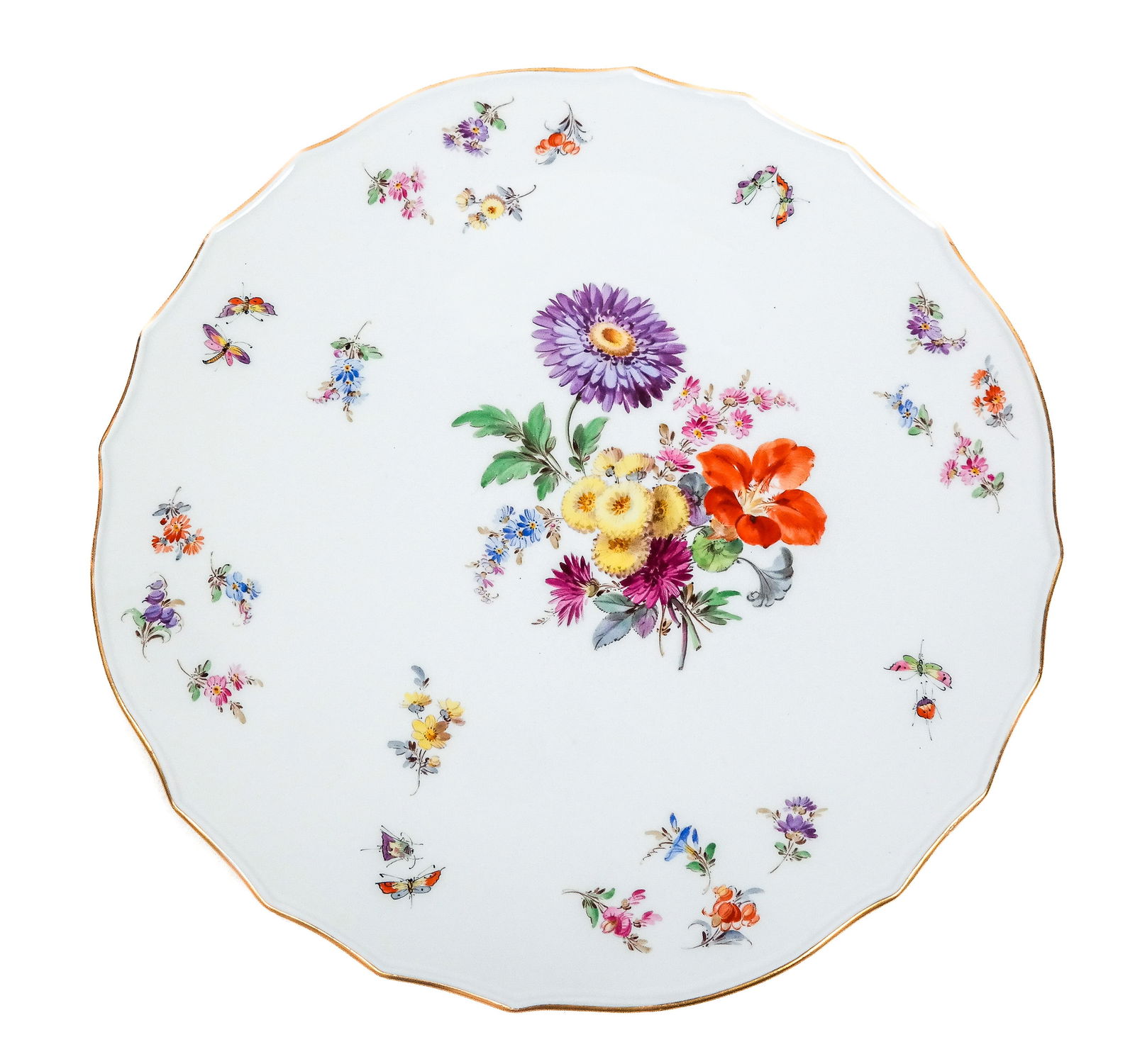 Meissen Porcelain Polychrome Decorated Cake Plate (1 of 8)