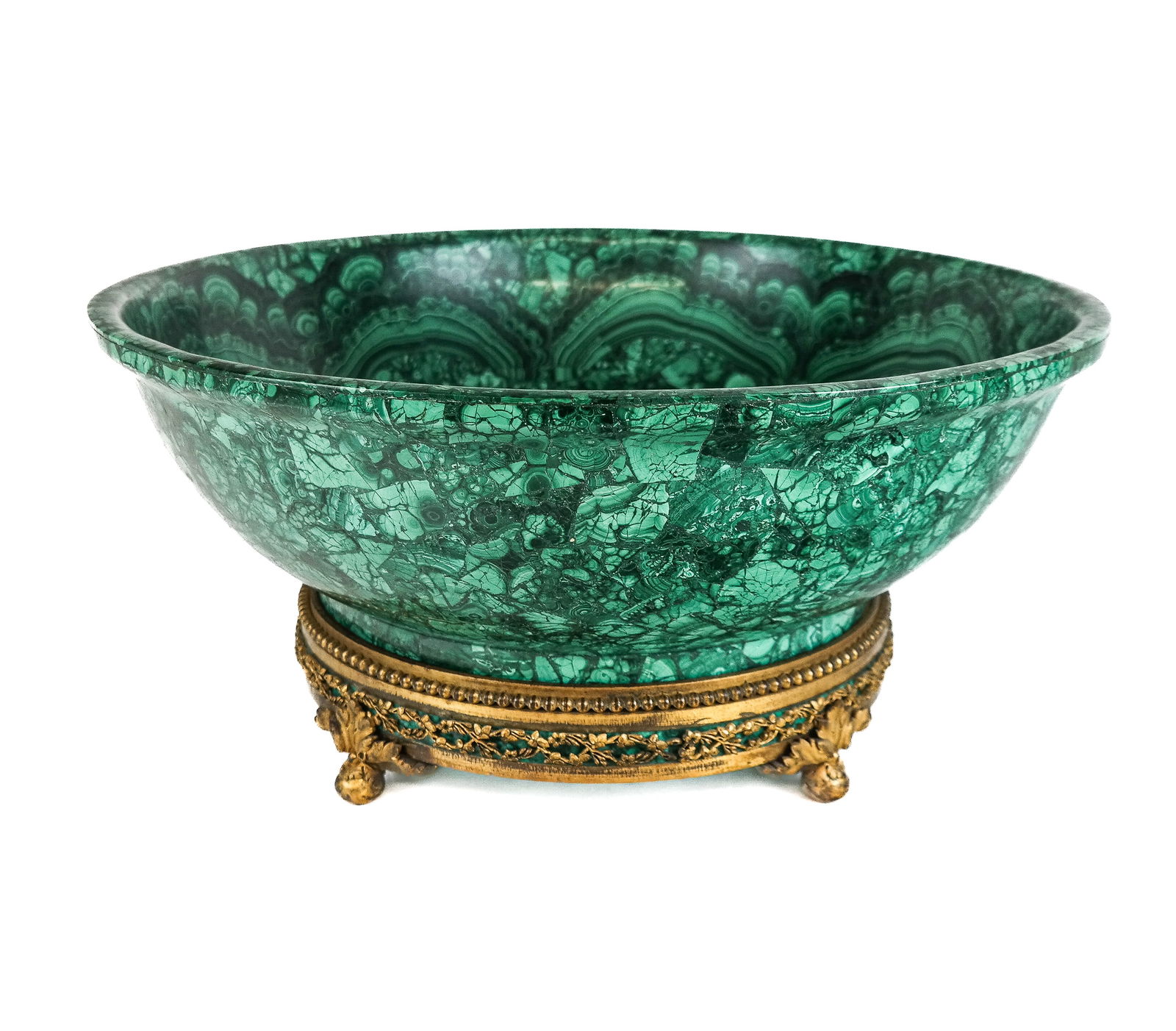 Louis XVI Malachite & Bronze Palatial Center Bowl (1 of 13)