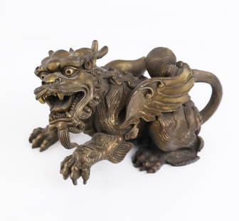 Chinese Bronze Pixu Figure