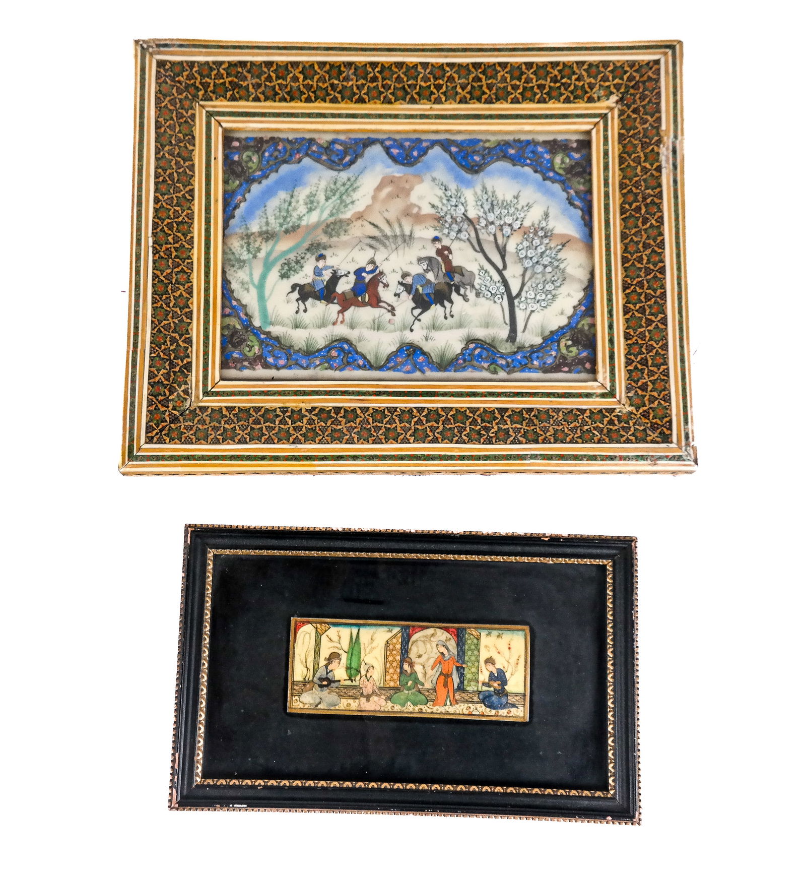 Two Framed Hand-Painted Persian Plaques (1 of 9)