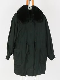 Black Jacket with Fox Fur Trim