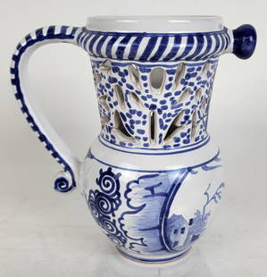 Atelier de Segries Moustiers Blue & White Vessel