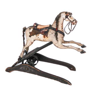 Victorian Carved Wood Rocking Horse