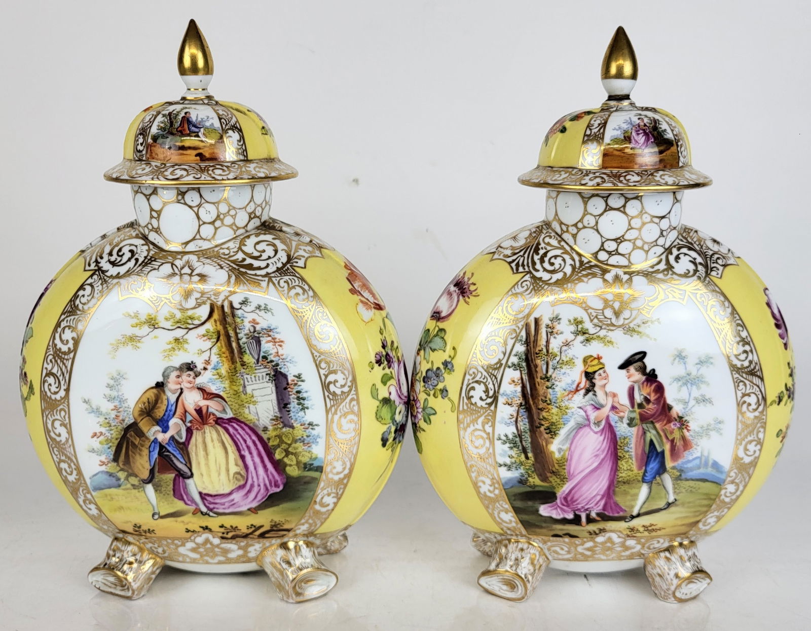 Dresden Pair of Covered Vases (1 of 18)