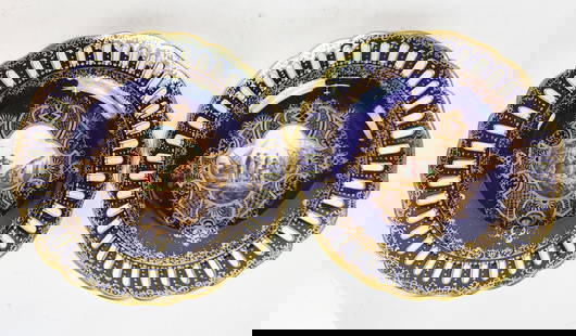 Dresden Openwork Porcelain Plates, Pr