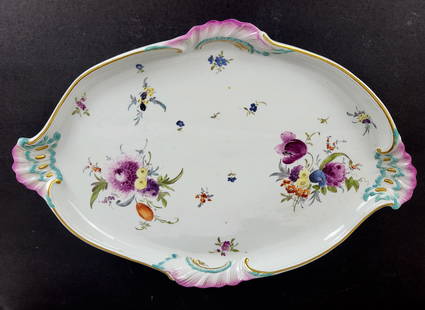 Meissen Style Polychrome Porcelain Platter