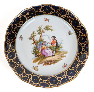 Meissen Four Porcelain Cabinet Plates