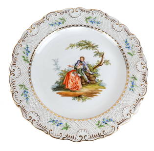 Meissen Hand-Painted Cabinet Plates, 12