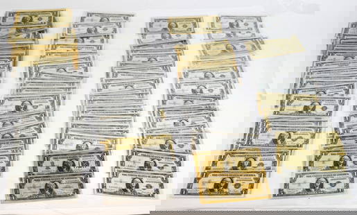 Group of 129 Vintage One Dollar Bills, 129