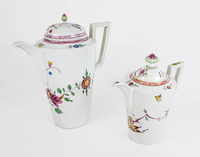 Two Meissen-Inspired Porcelain Teapots
