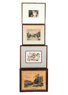 Four Etchings, Including David Itchkawich, 4