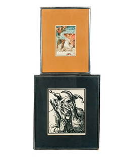 Two Woodcut Prints, Including After VOGTHERR, 2