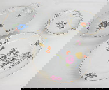 Meissen & After Meissen Floral Decorated Dishes, 3