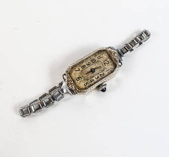 14 Karat White Gold Art Deco Lady's Wristwatch