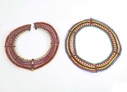 African Maasai Beaded Necklaces, 2