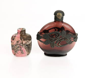 Art Nouveau Perfume Flask and a Snuff Bottle