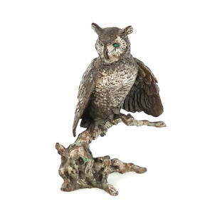 Austrian Bronze Figure of an Owl