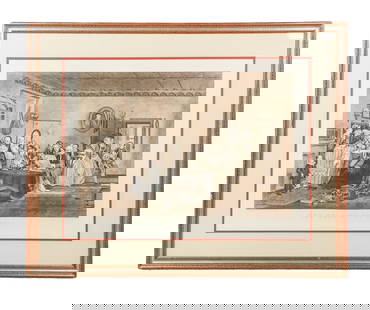 After Wilkie The Reading of a Will Framed Etching