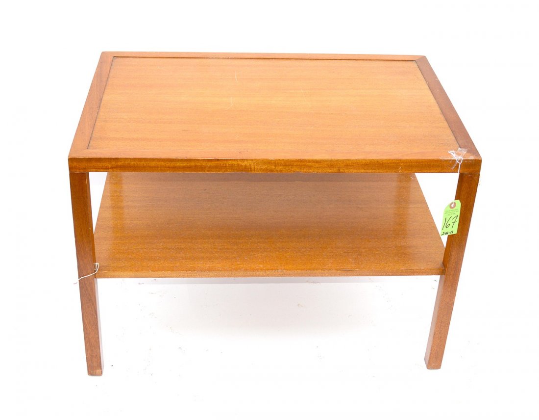 Mahogany 2 Tier Table: Mahogany, two tier table. 33" x 22" x 23 1/2"H.