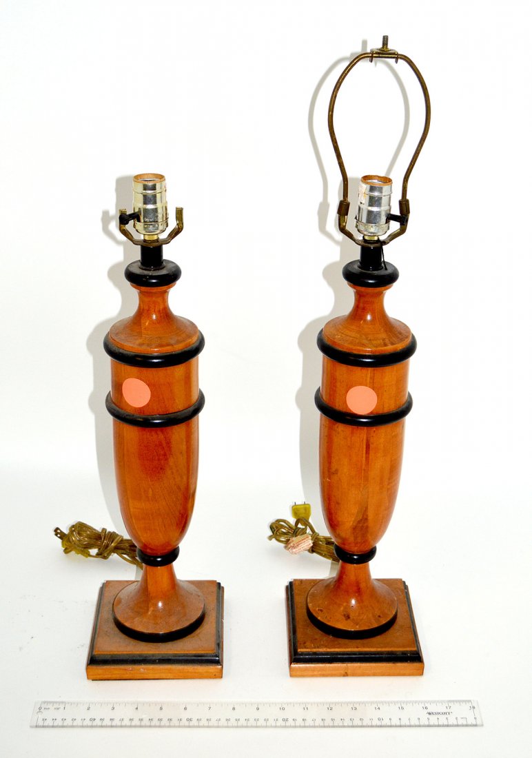 Pair of Biedermeier Style Lamps: Pair of Biedermeier style lamps.