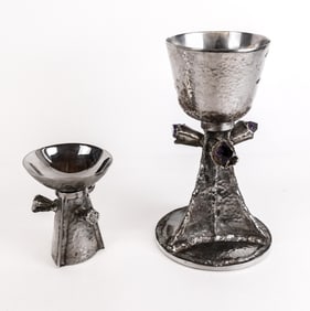 Two Marian Owczarski Brutalist Chalices