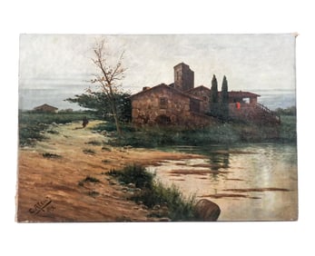 E. ALEU: Landscape - Painting
